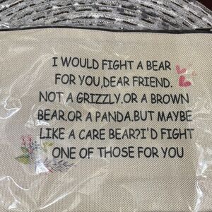 Canvas Pouch with Humorous Bear Quote